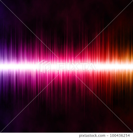 Multicolour abstract sound waves on black background. 100436254