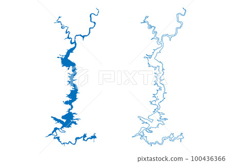 Lake Flaming Gorge Reservoir (United States of America, North America, us, usa, Utah and Wyoming) map vector illustration, scribble sketch Flaming Gorge Dam map Lake Flaming Gorge Reservoir (United States of America, North America, us, usa, Utah and Wyoming) map vector illustration, scribble sketch Flaming Gorge Dam map 100436366