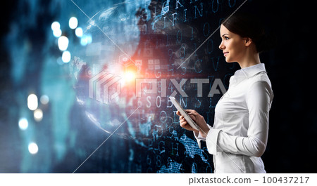 Business and innovation concept . Mixed media Business and innovation concept . Mixed media 100437217