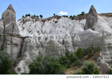 Sandstone rock formations near Love Valley in Cappadocia, Turkey Sandstone rock formations near Love Valley in Cappadocia, Turkey 100437812