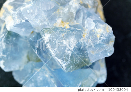Blue Crystal Mineral Stone. Abstract technological. The mineral Celestine. Macro Blue Crystal Mineral Stone. Abstract technological. The mineral Celestine. Macro 100438004
