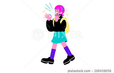 一個高興做指甲的女人的插圖 100438056