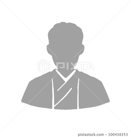 穿著灰色和服的小男孩插圖 100438353