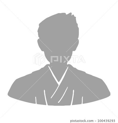 Male illustration in kimono gray Male illustration in kimono gray 100439293