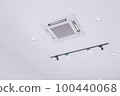 Ceiling type 4 directions air vent system air conditioner unit in a modern office building and coffeeshop 100440068