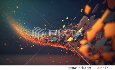 Flow of flying particles against a dark background Flow of flying particles against a dark background 100441699
