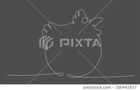 First spring bird hand draw continues one line. Vector stock illustration isolated on black chalkboard background for wedding, Easter invitation or greeting card. Editable stroke. EPS10 First spring bird hand draw continues one line. Vector stock illustration isolated on black chalkboard background for wedding, Easter invitation or greeting card. Editable stroke. EPS10 100442657