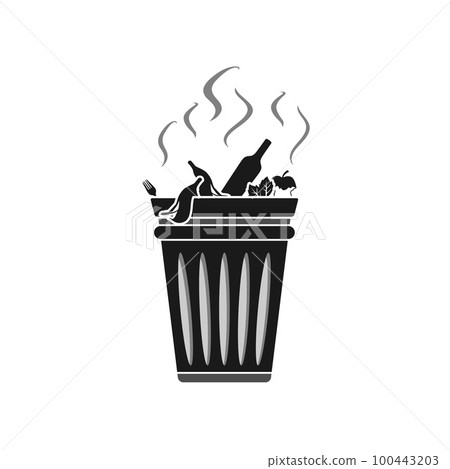 Trash Can Illustration Design Vector Trash Can Illustration Design Vector 100443203