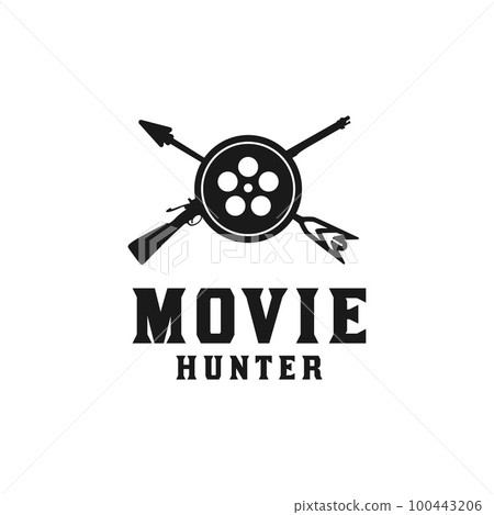 Film Reel With Arrow And Gun for Wildlife Film Production logo design 100443206
