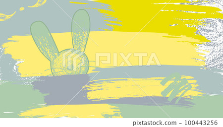 Brush stroke hand draw abstract background yellow and green boho colours. Vector stock illustration for presentation, invitation, social media spring and summer design. EPS10 Brush stroke hand draw abstract background yellow and green boho colours. Vector stock illustration for presentation, invitation, social media spring and summer design. EPS10 100443256