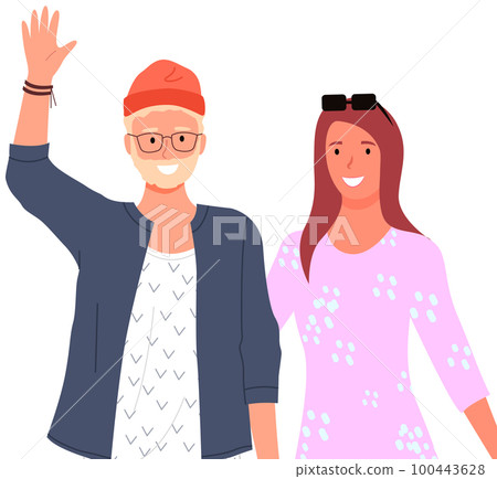 People greeting gesture. Different nations representatives waving hand saying hello People greeting gesture. Different nations representatives waving hand saying hello 100443628