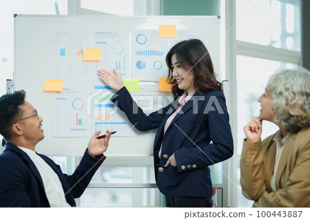Asian entrepreneurs and business people meeting in a conference room in business planning, financial budget and investment risk assessment to analyze customer groups to increase company growth. 100443887