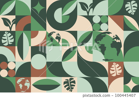 Earth Day. April 22. Seamless geometric pattern. Template for background, banner, card, poster 100445407