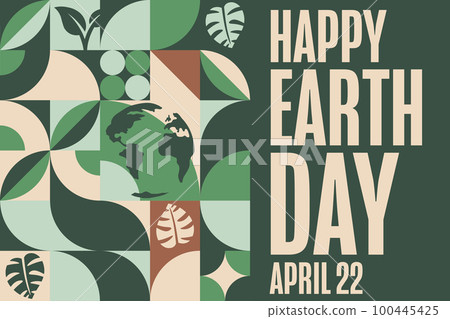 Happy Earth Day. April 22. Holiday concept. Template for background, banner, card, poster with text Happy Earth Day. April 22. Holiday concept. Template for background, banner, card, poster with text 100445425