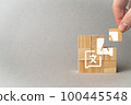 Concept icon of a translator as a business tool for communication with copy space 100445548