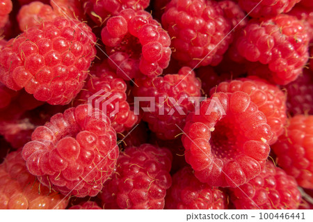Berry Background. Fresh raspberries. Close-up. Healthy dessert Berry Background. Fresh raspberries. Close-up. Healthy dessert 100446441