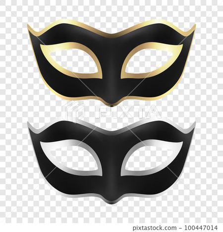 Vector 3d Realistic Black and Silver, Golden Carnival Face Mask Icon Set Isolated. Mask for Party, Masquerade Closeup. Design Template of Mask. Carnival, Party, Secret, Hero, Stranger Concept Vector 3d Realistic Black and Silver, Golden Carnival Face Mask Icon Set Isolated. Mask for Party, Masquerade Closeup. Design Template of Mask. Carnival, Party, Secret, Hero, Stranger Concept 100447014
