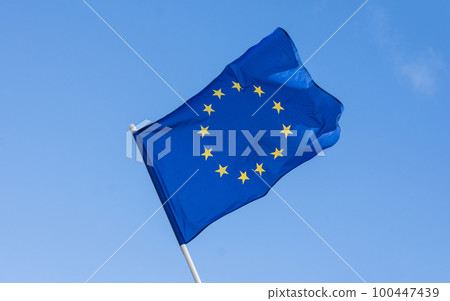 national european european union on sky background. .Generative AI 100447439