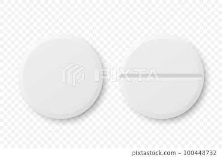Vector 3d Realistic White Round Pharmaceutical Medical Pill, Capsule, Tablet Icon Set Closeup Isolated. Front, Top View. Medicine, Health Concept Vector 3d Realistic White Round Pharmaceutical Medical Pill, Capsule, Tablet Icon Set Closeup Isolated. Front, Top View. Medicine, Health Concept 100448732