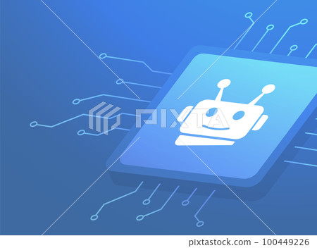 AI - Artificial Intelligent concept illustration. Deep learning, data mining, code creation, communication, writing, and graphic design with neural networks. 100449226