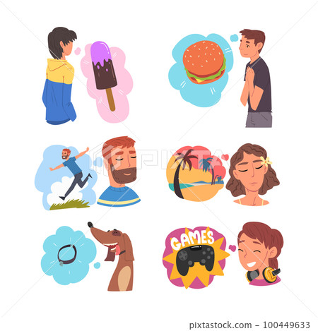 Man and Woman Thought and Need in Cloud Vector Set 100449633