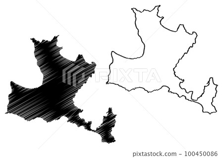 Pasalimani island (Republic of Turkey) map vector illustration, scribble sketch Halone ada map 100450086