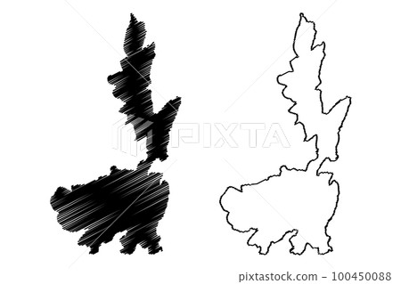 Peristera island (Hellenic Republic, Greece, Sporades Archipelago) map vector illustration, scribble sketch Aspro, Xero or Eudemia map 100450088