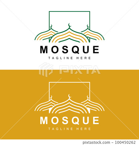 Mosque Logo, Islamic Worship Design, Eid Al Fitr Mosque Building Vector Icon Template, Ramadan, Eid Al Adha 100450262