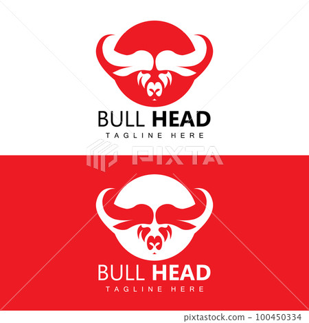 Bull Head Logo, Farm Animal Vector, Livestock Illustration, Company Brand Icon 100450334