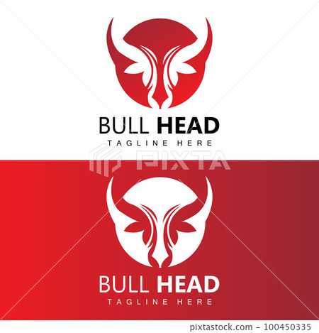 Bull Head Logo, Farm Animal Vector, Livestock Illustration, Company Brand Icon Bull Head Logo, Farm Animal Vector, Livestock Illustration, Company Brand Icon 100450335