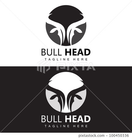 Bull Head Logo, Farm Animal Vector, Livestock Illustration, Company Brand Icon Bull Head Logo, Farm Animal Vector, Livestock Illustration, Company Brand Icon 100450336