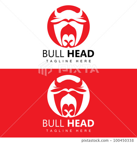 Bull Head Logo, Farm Animal Vector, Livestock Illustration, Company Brand Icon 100450338