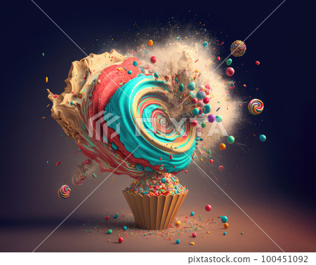 Exploding Candy Clip Art Premium Vector | Explosion Of Falling Candy