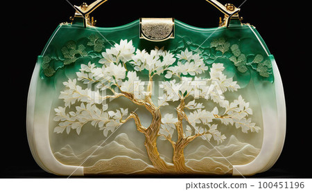 bag made of natural stones with gold inlay. nature pattern design  100451196