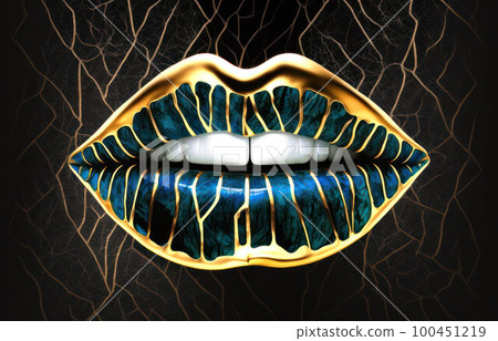 product image abstract lips made of lapis lazuli and black marble product image abstract lips made of lapis lazuli and black marble 100451219