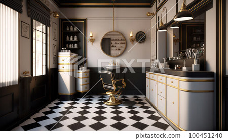 image of barbershop, barbershop. master's workplace and armchair image of barbershop, barbershop. master's workplace and armchair 100451240