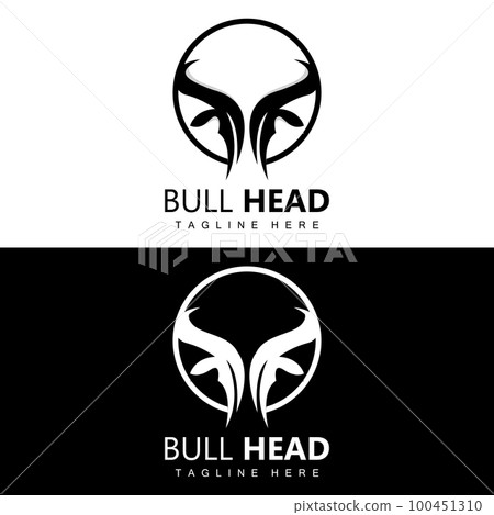 Bull Head Logo, Farm Animal Vector, Livestock Illustration, Company Brand Icon Bull Head Logo, Farm Animal Vector, Livestock Illustration, Company Brand Icon 100451310