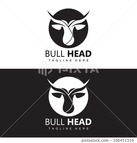 Bull Head Logo, Farm Animal Vector, Livestock Illustration, Company Brand Icon Bull Head Logo, Farm Animal Vector, Livestock Illustration, Company Brand Icon 100451319