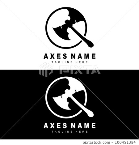 Ax Logo Design, War Tool Illustration and Woodcutter Vector 100451384