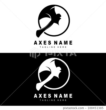 Ax Logo Design, War Tool Illustration and Woodcutter Vector 100451385