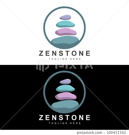 Balance Stone Logo Design, Vector Therapy Stone, Massage Stone, Hot Stone And Zenstone, Product Brand Illustration 100451582