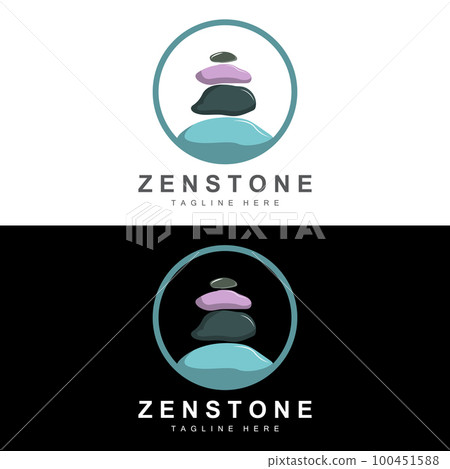 Balance Stone Logo Design, Vector Therapy Stone, Massage Stone, Hot Stone And Zenstone, Product Brand Illustration 100451588