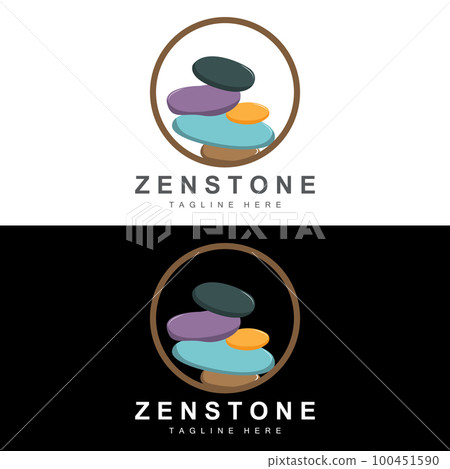 Balance Stone Logo Design, Vector Therapy Stone, Massage Stone, Hot Stone And Zenstone, Product Brand Illustration 100451590