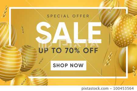 3d poster of Sale realistic design. Special offer up to 70 percent off discount offer price website background. Shop now concept. Marketing and promotion. Vector illustration of advertising web banner 3d poster of Sale realistic design. Special offer up to 70 percent off discount offer price website background. Shop now concept. Marketing and promotion. Vector illustration of advertising web banner 100453564