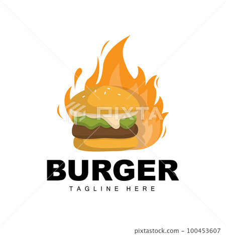 Burger Logo, Bread Vector, Meat And Vegetable, Fast Food Design, Burger Shop And Product Brand Icon Illustration 100453607