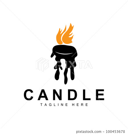 Candle Logo, Flame Lighting Design, Burning luxury Vector, Illustration Template Icon Candle Logo, Flame Lighting Design, Burning luxury Vector, Illustration Template Icon 100453678