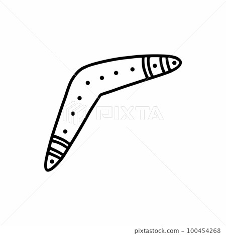 Boomerang. Vector doodle illustration. Hand drawn sketch. Icon. 100454268