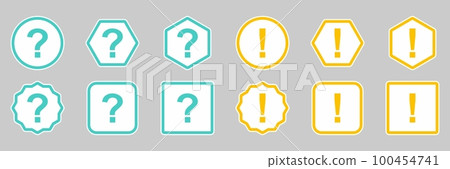 Question mark Icon Set, FAQ sign, Help symbol. Exclamation mark Icon Set, Attention sign, Caution icon, Hazard warning symbol. Light blue and Yellow style. Question mark Icon Set, FAQ sign, Help symbol. Exclamation mark Icon Set, Attention sign, Caution icon, Hazard warning symbol. Light blue and Yellow style. 100454741