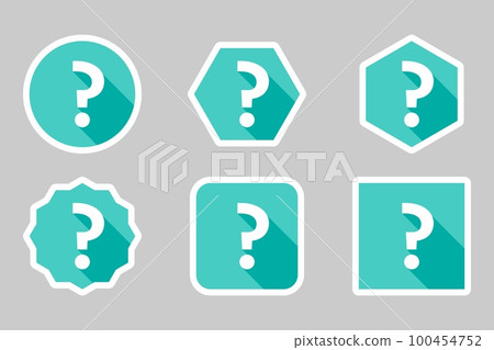 Question mark, FAQ sign, Help symbol, vector mark symbols light blue style. White stroke design. Question mark Icon Set. 100454752