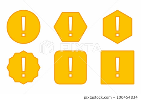 Exclamation mark, Attention sign, Caution icon, Hazard warning symbol, vector mark symbols Yellow style. Exclamation mark Icon Set. 100454834